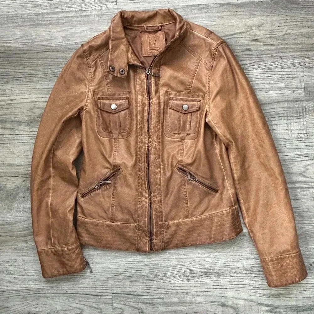 Studio M  Faux‎ Leather Jacket Sz M